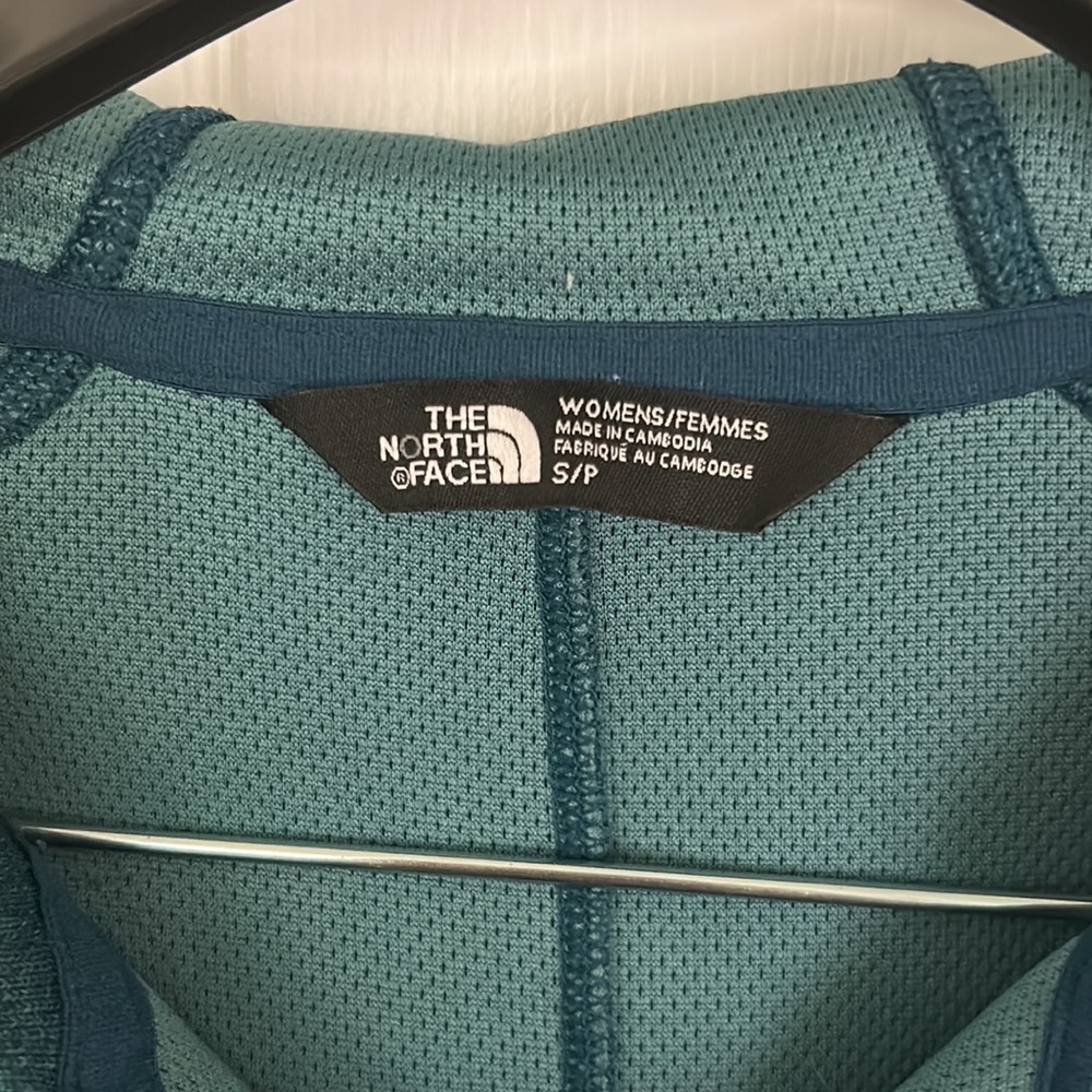 The North Face Women’s Full Zip Jacket Hooded Sweatshirt Teal Size Small - Picture 2 of 3